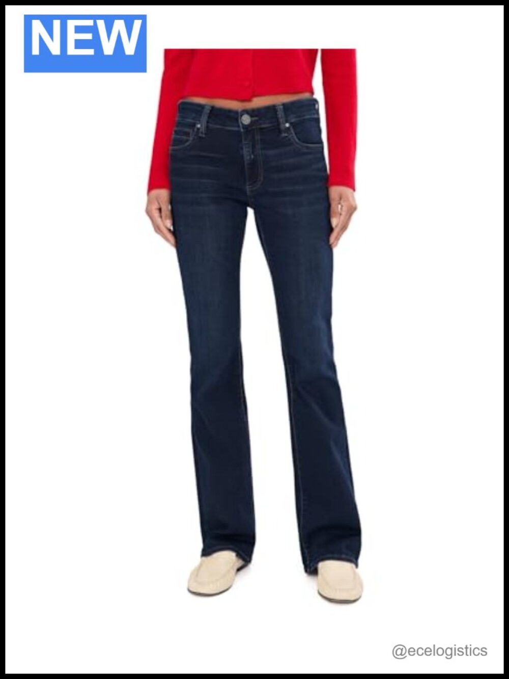 High Rise Bootcut Jeans Women Stretch Cotton Denim 5-Pocket Casual